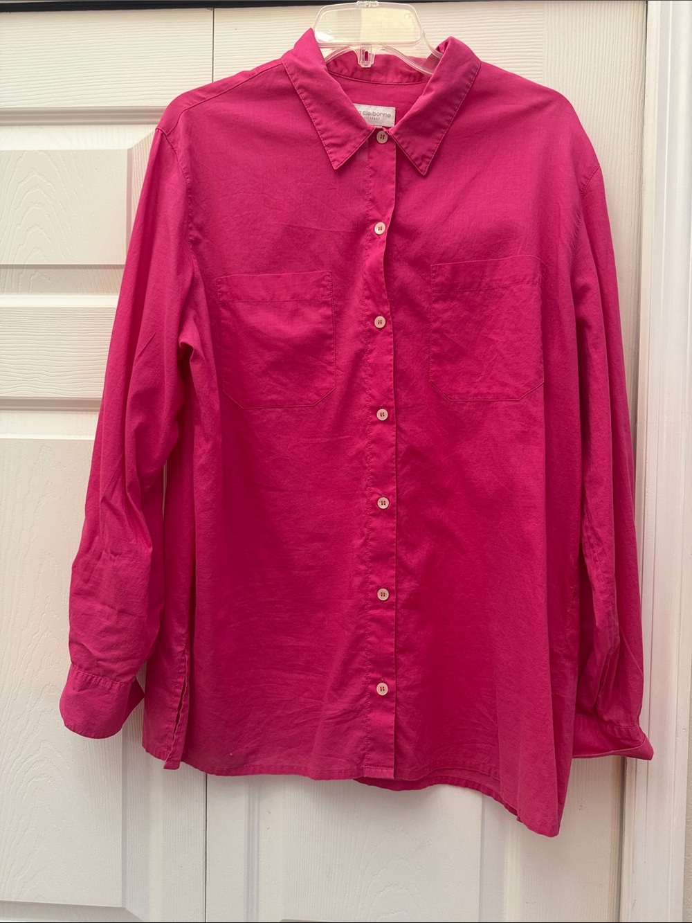 Liz Claiborne Hot Pink Button-Front Shirt